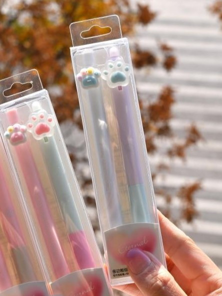 Набор ручка пиши-стирай + вечный карандаш 'Cute paw' ассорти. Цена за 1 набор