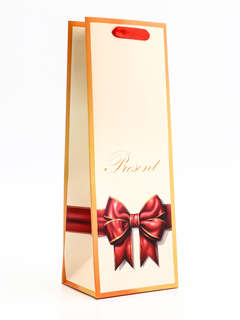 Пакет ламинированный под бутылку «Бант», 13x36x10 см