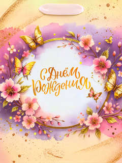 Пакет подарочный вертикальный «С днём Рождения», 18x23x10 см 2