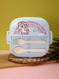Ланчбокс 'Rainbow unicorn' с вилкой и ложкой 2