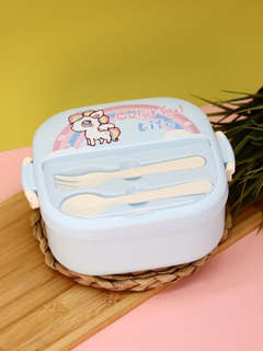 Ланчбокс 'Rainbow unicorn' с вилкой и ложкой 3