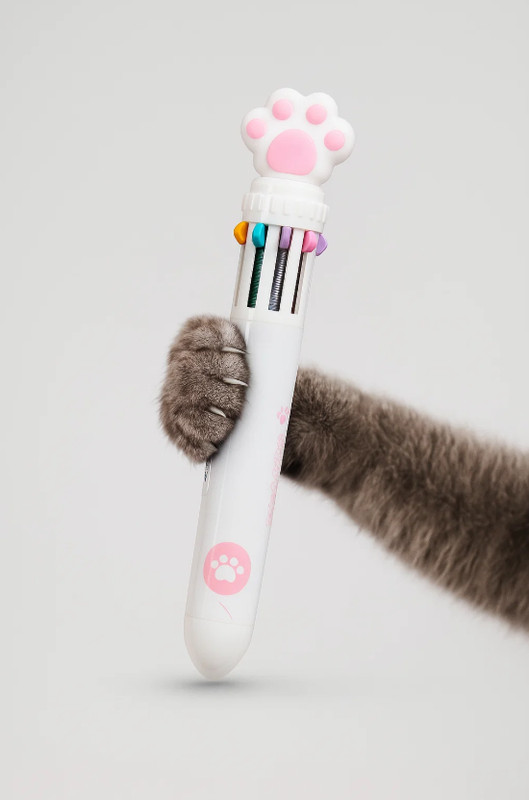 Разноцветная ручка 10 в 1 'Белая пушистая лапка'