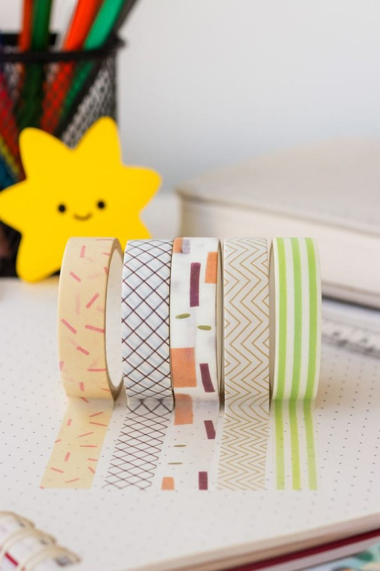 Набор декоративного скотча 'Patterns' 5 шт, бежевая серия