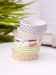 Набор декоративного скотча 'Patterns' 5 шт, бежевая серия 2