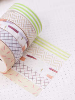 Набор декоративного скотча 'Patterns' 5 шт, бежевая серия 3