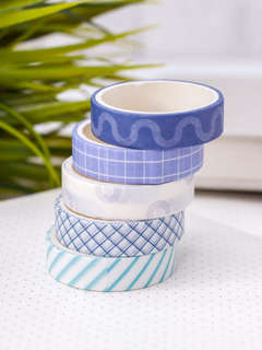 Набор декоративного скотча 'Patterns' 5 шт, голубая серия 2