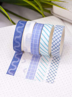 Набор декоративного скотча 'Patterns' 5 шт, голубая серия 4