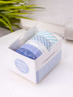 Набор декоративного скотча 'Patterns' 5 шт, голубая серия 5