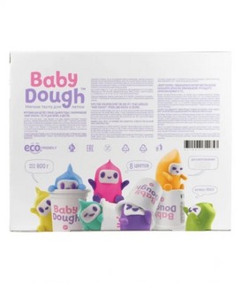 Тесто для лепки 8 цветов по 100 г, BabyDough, пастельные 7