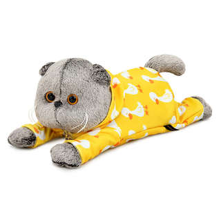 Кот Басик в комбинезоне с принтом Гусик /лежачий, 25 см, Budi...