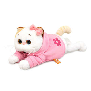 Кошечка Ли-Ли в худи с цветочком /лежачая, 18 см, BudiBasa 3