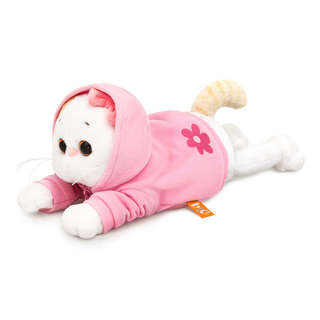 Кошечка Ли-Ли в худи с цветочком /лежачая, 18 см, BudiBasa 4