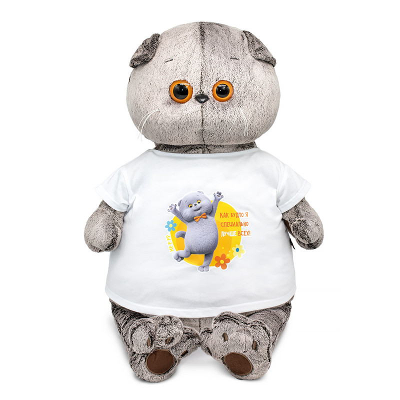 Басик в футболке с принтом 'Мультсериал', 60 см, BudiBasa