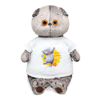 Басик в футболке с принтом 'Мультсериал', 60 см, BudiBasa