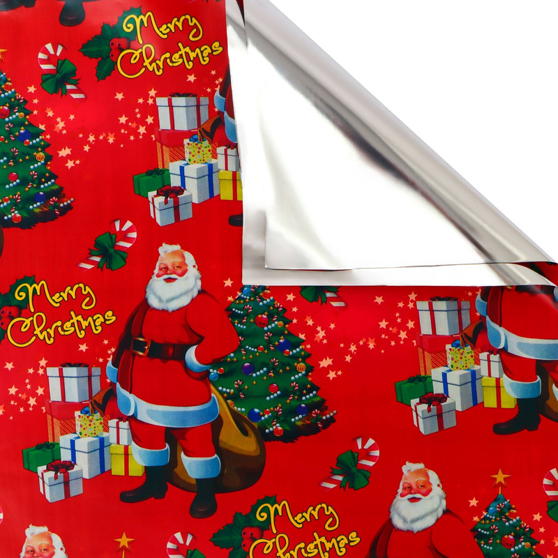 Пленка упаковочная новогодняя металлизированная, 35 мкм 'Подарки к НГ“, 50x70 см