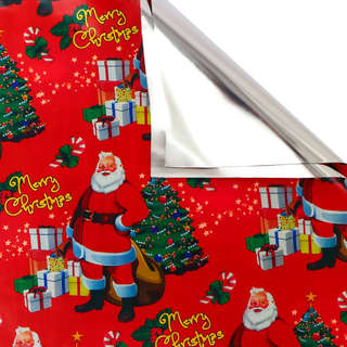 Пленка упаковочная новогодняя металлизированная, 35 мкм 'Пода...