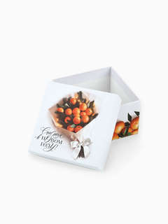 Новогодняя подарочная коробка «Яркие мандарины», 10x10x6 см 2