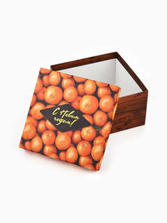 Новогодняя подарочная коробка «Яркие мандарины», 16х16х9 см 2