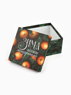 Новогодняя подарочная коробка «Яркие мандарины», 18х18х10 см 2