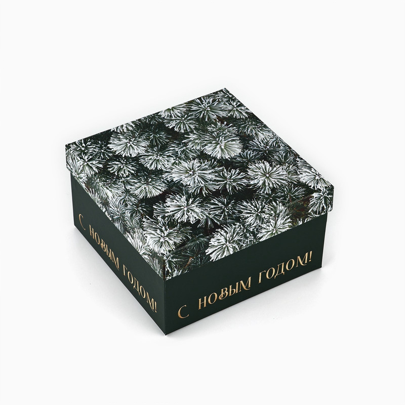 Коробка квадратная 'С Новым Годом' 16х16х9 см