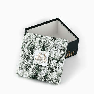 Коробка квадратная 'С Новым Годом' 22x22x12 см 2