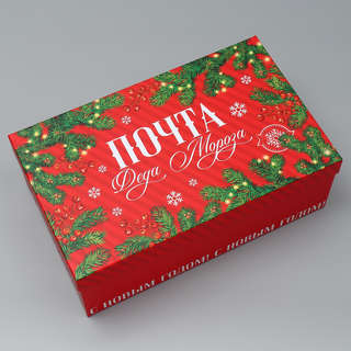 Коробка прямоугольная 'Новогодняя почта', 34х20.5х12 см