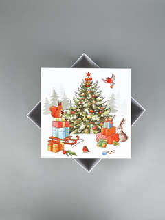 Коробка квадратная «Уютный Новый год», 22x22x12 см 2