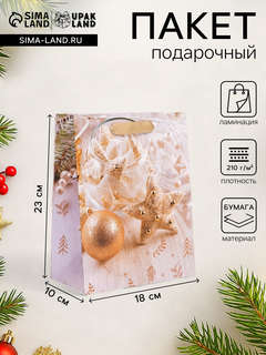 Пакет ламинированный «Золото»,18x23x10 см 2