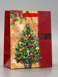 Пакет ламинированный «Новогодняя ёлка» 18x23x10 см