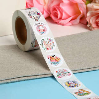 Наклейка новогодняя 'Животные', 2.5x2.5см. Цена за 1 шт