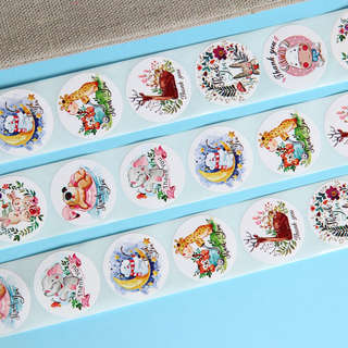 Наклейка новогодняя 'Животные', 2.5x2.5см. Цена за 1 шт 4