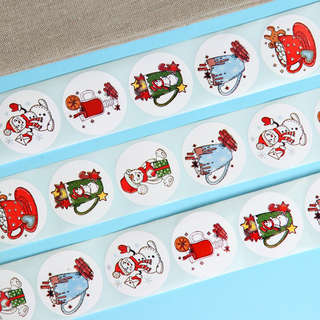 Наклейка новогодняя 'Новогодние угощения', 3.8x3.8 см. Цена за 1 шт 3