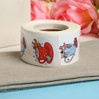 Наклейка новогодняя 'Новогодние угощения', 3.8x3.8 см. Цена за 1 шт 5