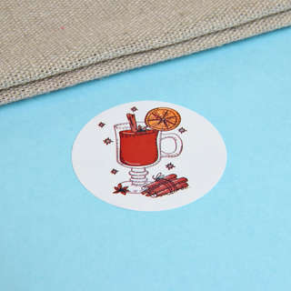 Наклейка новогодняя 'Новогодние угощения', 3.8x3.8 см. Цена за 1 шт 6