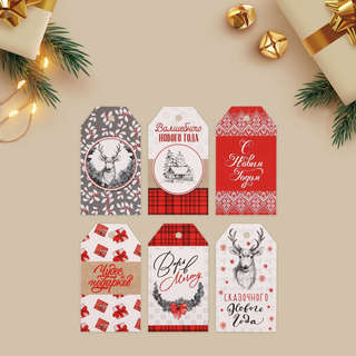 Шильдик новогодний декоративный «Верь в мечту», 6 шт. в набор...