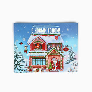 Пакет новогодний ламинированный «С Новым годом», горизонтальный, 31x40x11.5 см 4