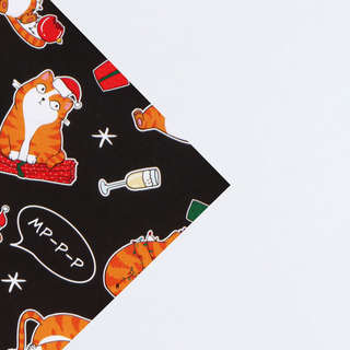 Упаковочная бумага «Коты новогодние», 70x100 см, глянцевая 3