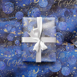 Упаковочная бумага «Новогодний космос», 70x100 см, глянцевая 2