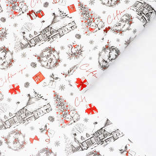 Упаковочная бумага глянцевая «С Новым годом», 70x100 см