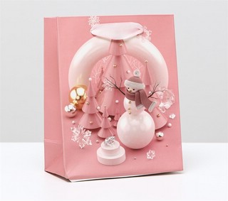 Пакет ламинированный «Снеговик с игрушками», 11.5x14.5x6 см