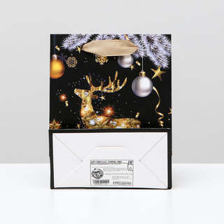 Пакет ламинированный «Золотистый олень», 11.5x14.5x6 см 3