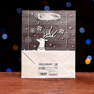 Пакет ламинированный «Белый олень» 11.5x14.5x6 см 3