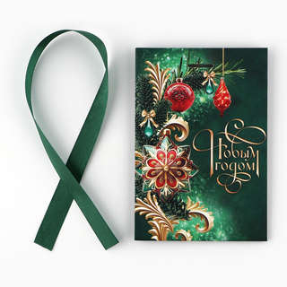 Пакет новогодний с лентой «С Новым годом», 13x19x9 см 7