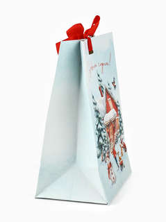 Пакет новогодний с лентой «С Новым годом», 13x19x9 см 4