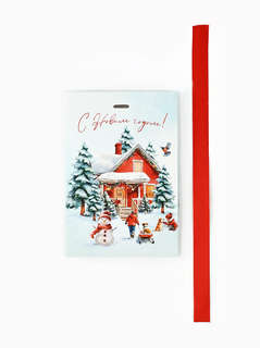 Пакет новогодний с лентой «С Новым годом», 13x19x9 см 5