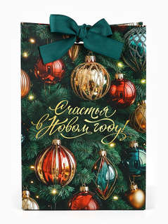 Пакет подарочный с лентой «Счастья в Новом году», 13x19x9 см 3