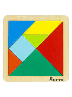 Танграм, дерево, 40 карточек, Alatoys