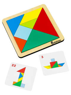 Танграм, дерево, 40 карточек, Alatoys 3