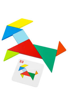 Танграм, дерево, 40 карточек, Alatoys 6