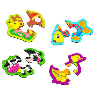 Набор пазлов Животные, 4 фигурки по 2 части, арт. ПЗЛ01 4